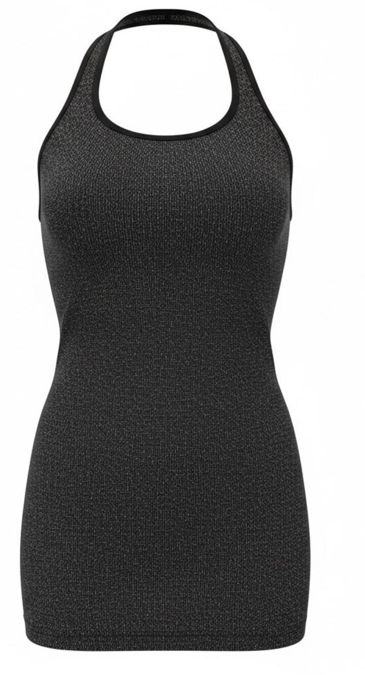 NEW NUX Women's Black Sparkle Halter Compression Mini Athletic Dress Size Small